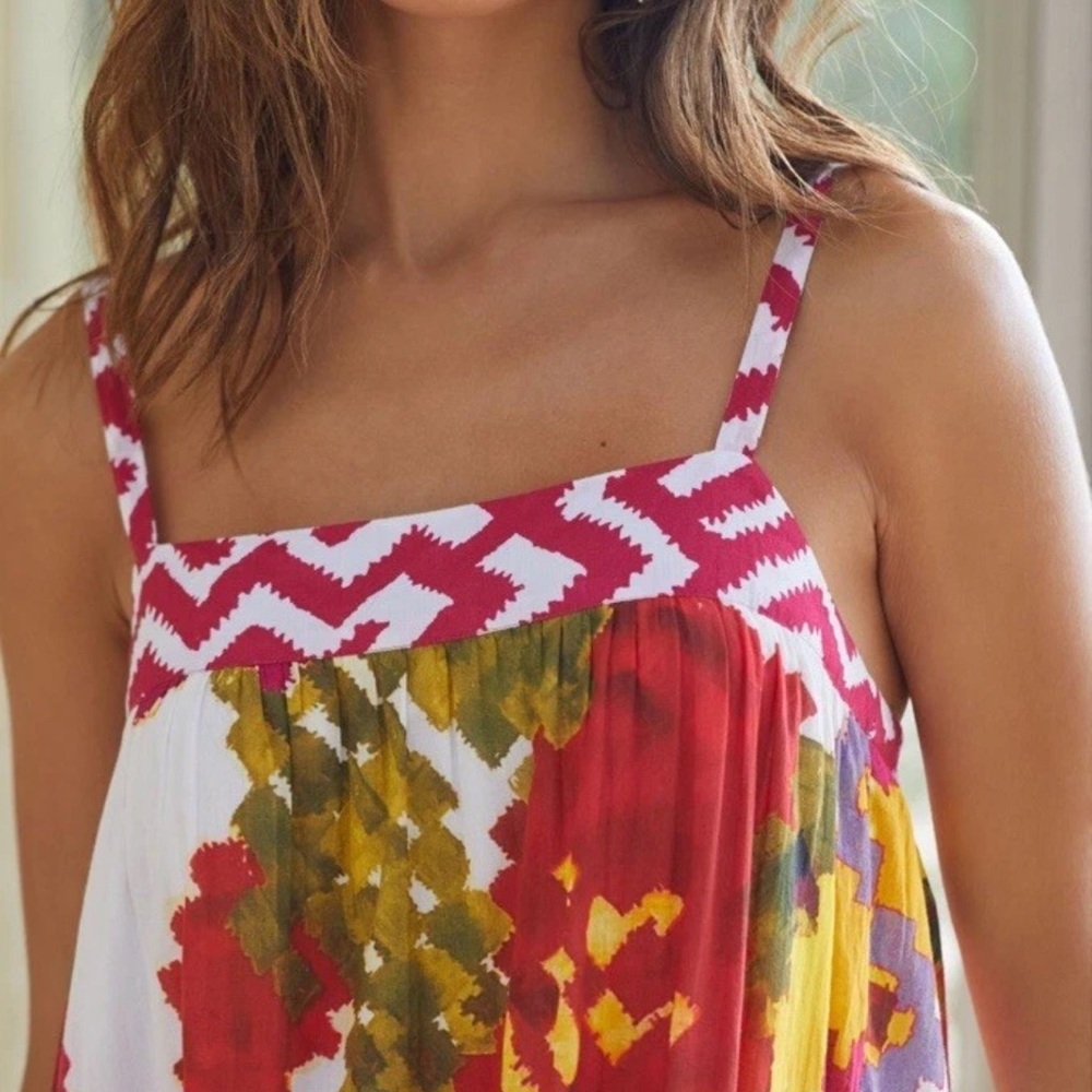 Red and Yellow Spaghetti Strap Sundress Maxi - Picture 4 of 7